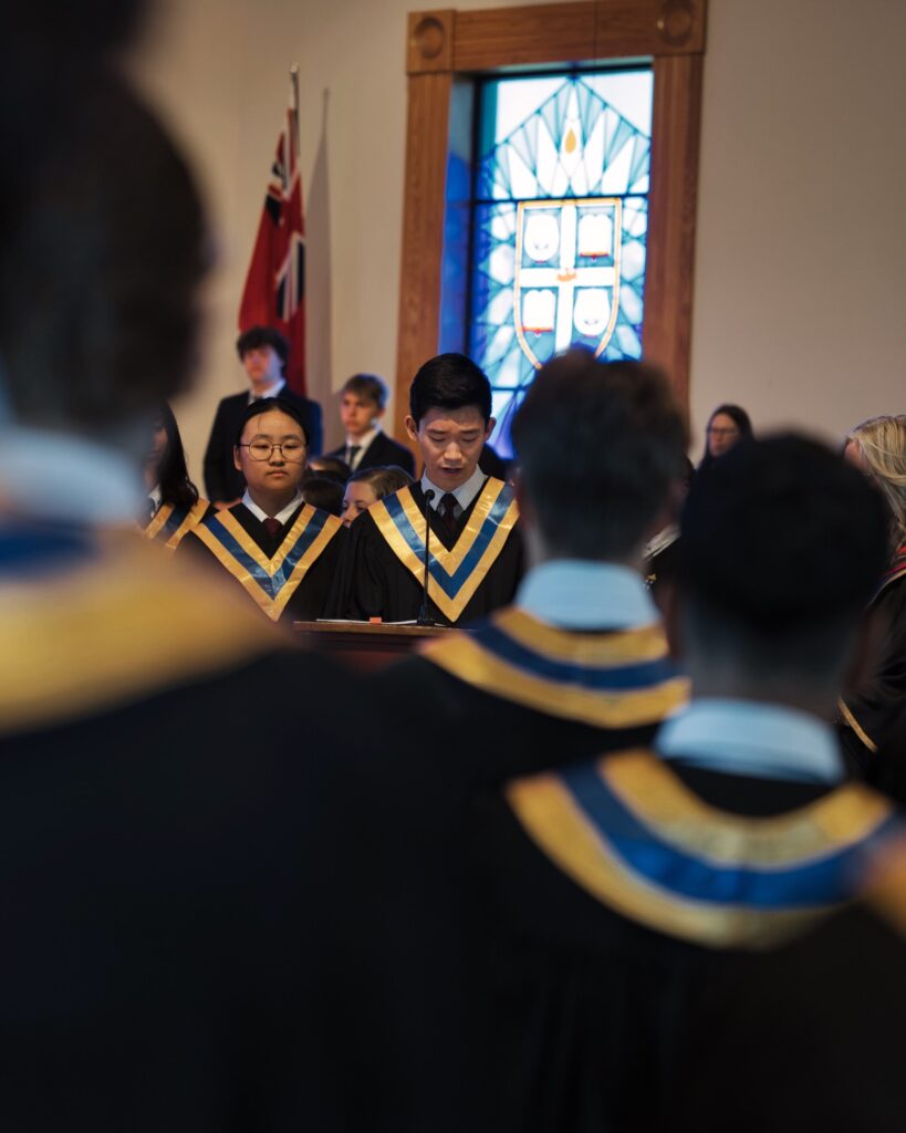 Jingtian William (Will) Chai giving a speech during graduation